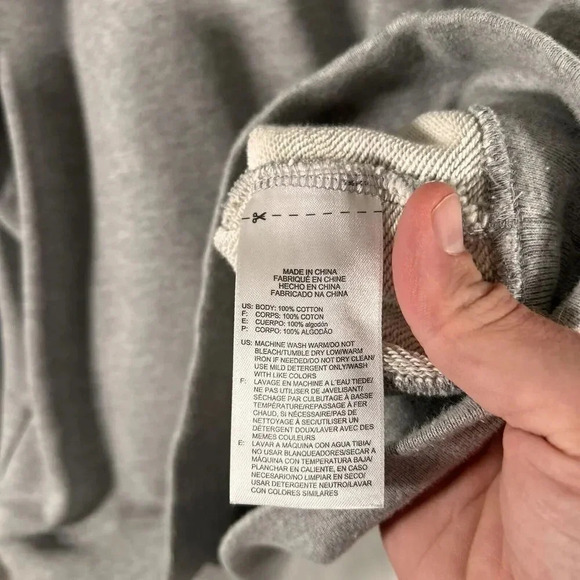 Reebok Classic Sweater Large Grey Long Sleeve Crew Neck 100% Cotton Pullover - Picture 6 of 9